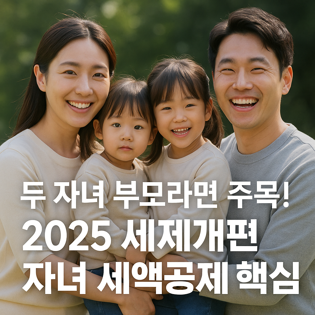 두 자녀 가구 세금 감면 확정 2025년 세제개편 핵심 요약