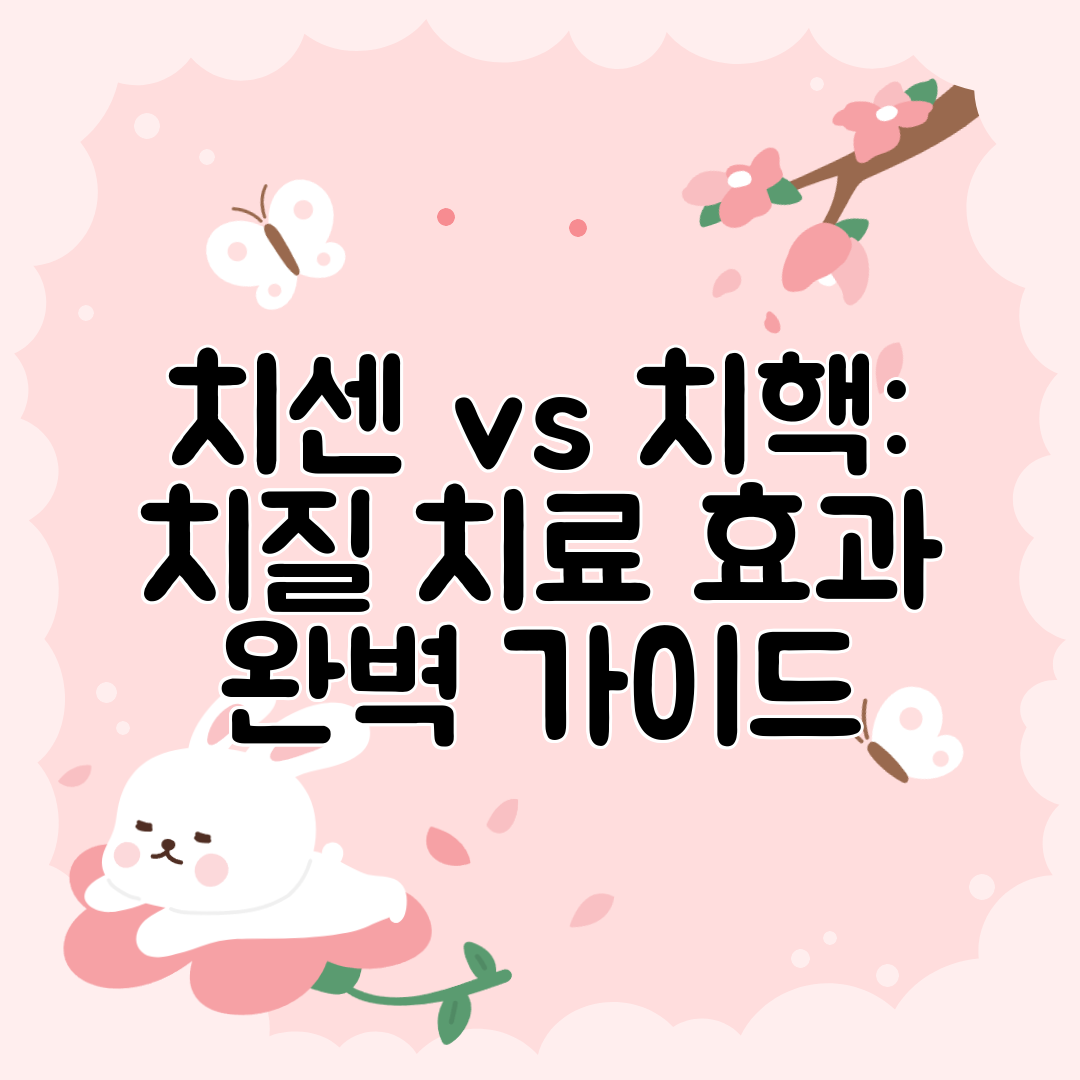 치센 vs 치핵 치질 치료 효과 완벽 가이드