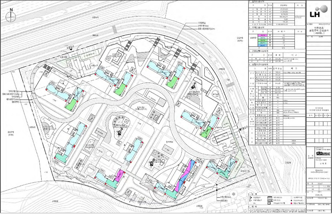 영종하늘도시 A60블록 단지배치도