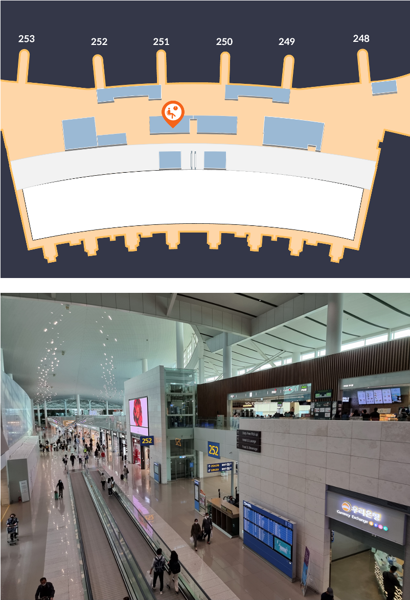 252게이트 맞은편 마티나 라운지 위치