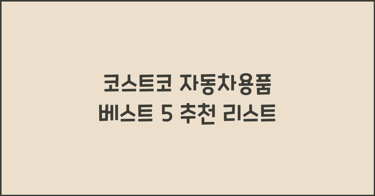 코스트코 자동차용품