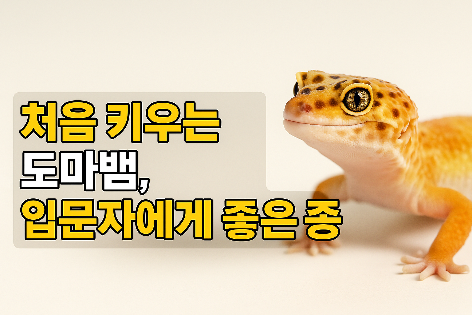 🐊 처음 키우는 도마뱀, 입문자에게 좋은 종