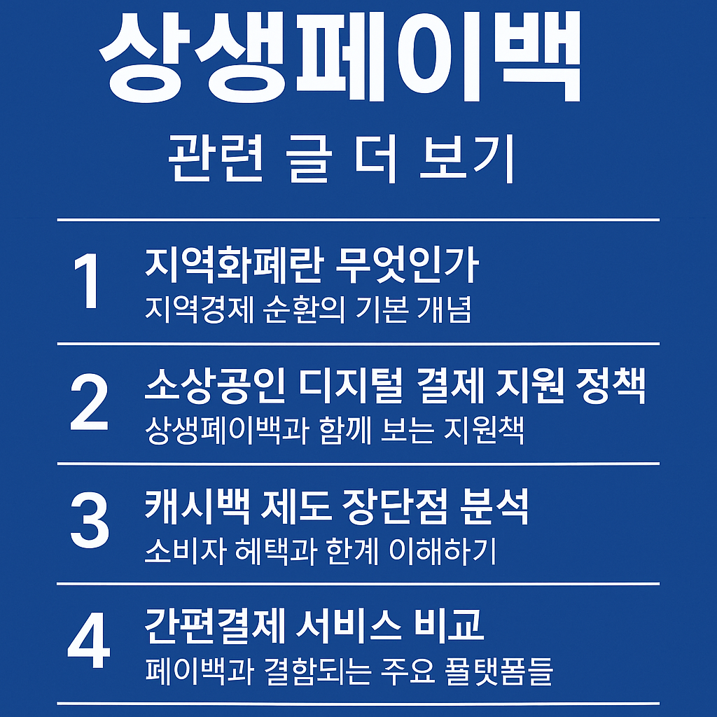 상생페이백 제도란? 지역경제를 살리는 새로운 결제 방식