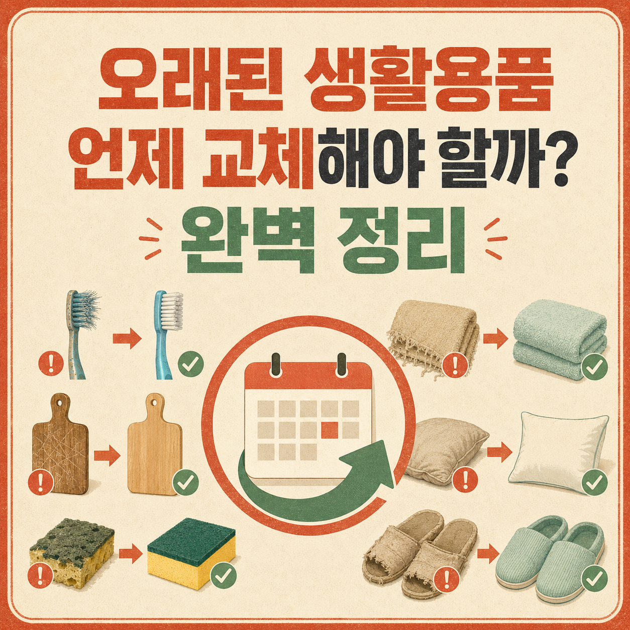 오래된 생활용품, 언제 교체해야 하는지 완벽하게 알려드립니다