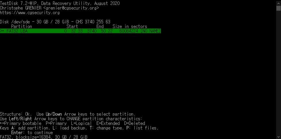 퀵서치를 통해 파티션 검색