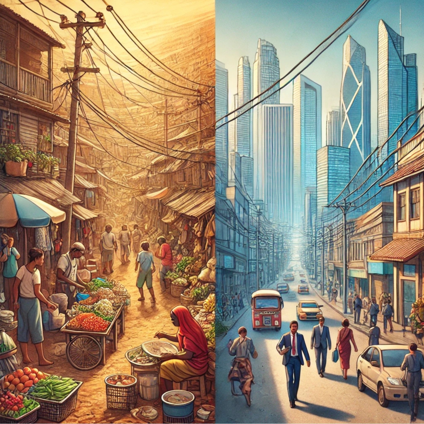 개발도상국과 선진국 비교 사진