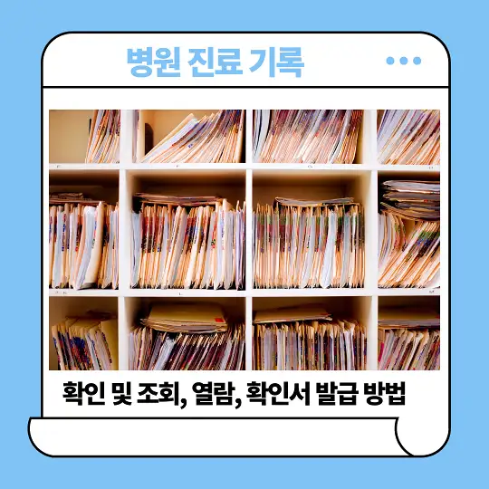 병원 진료 기록 확인 및 조회, 열람, 확인서 발급 방법