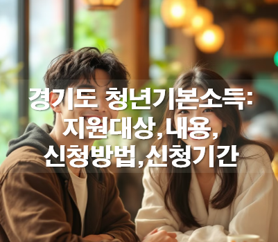 경기도 청년기본소득 안내: 지원대상,내용,신청방법,신청기간