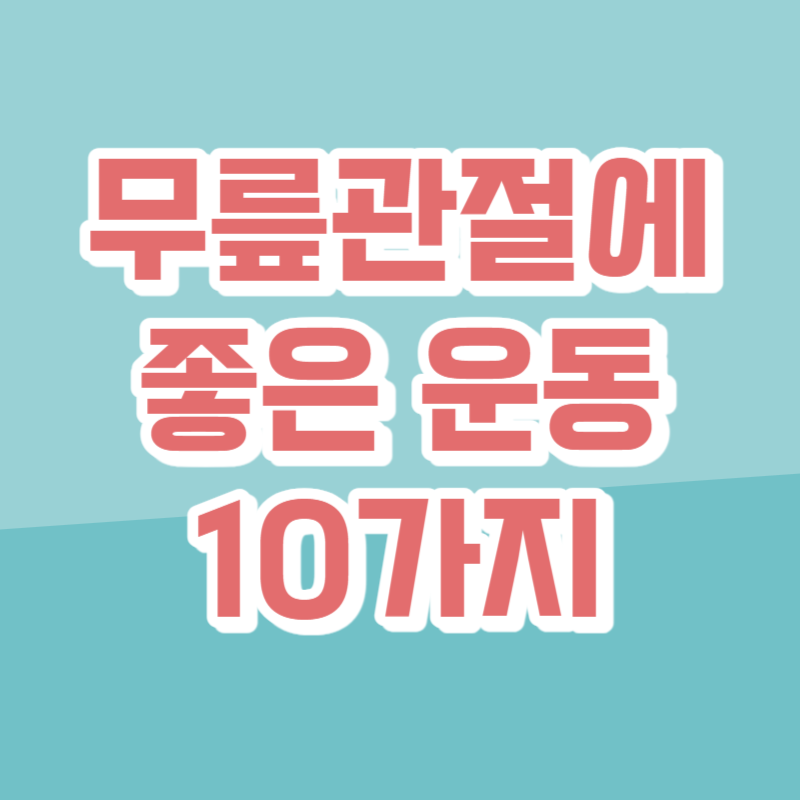 무릎관절에 좋은 운동