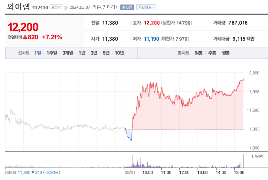 와이랩 주식분석