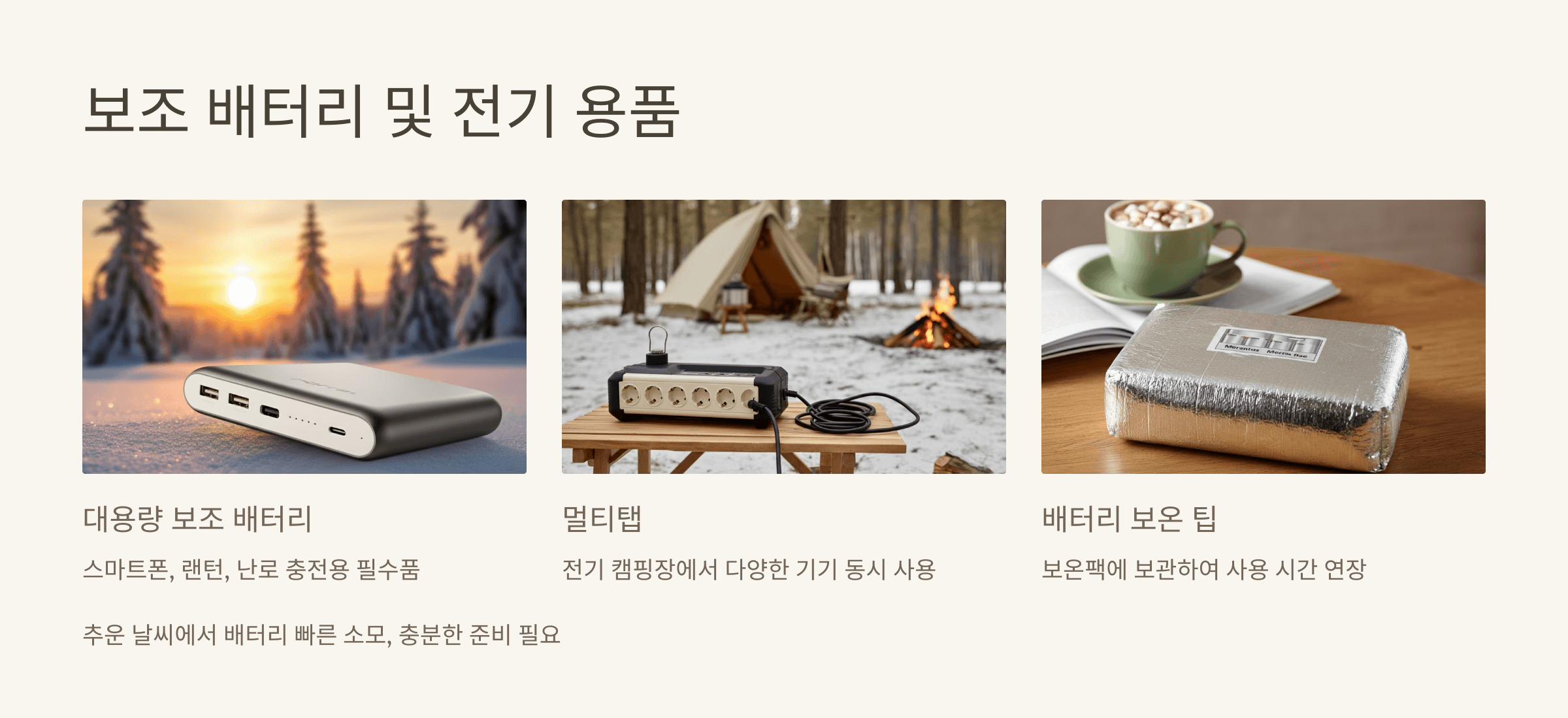 보조 배터리 및 전기 용품