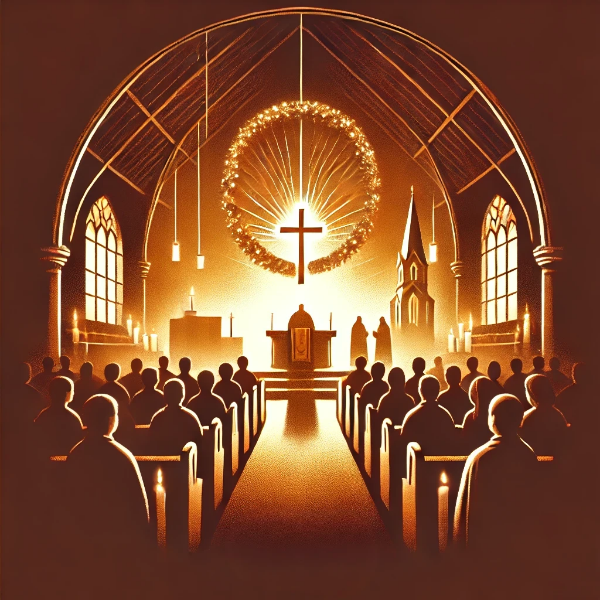 새해를 맞이하는 교회 송구영신 예배