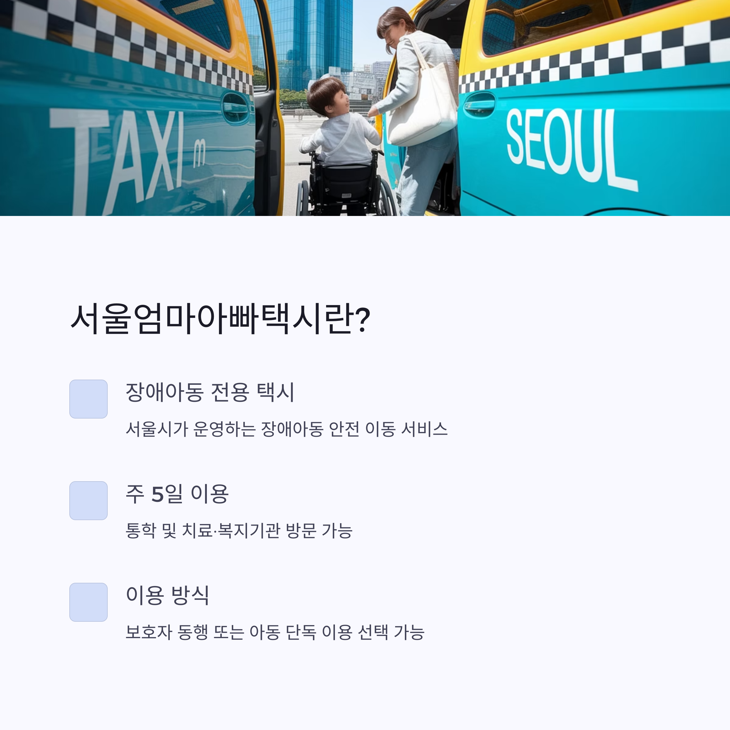 서울 엄마아빠택시 &ndash; 서비스 개요
