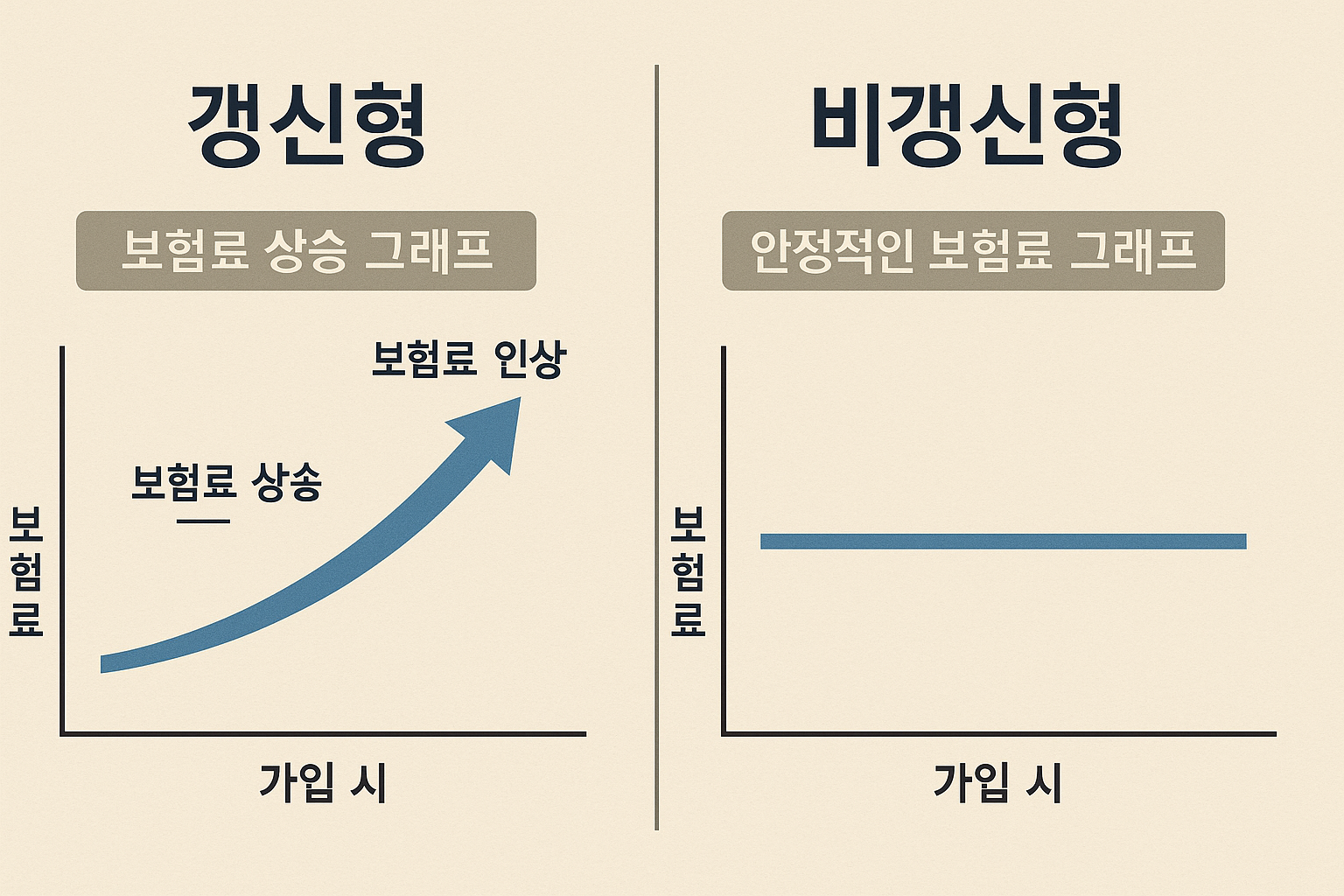 갱신형과 비갱신형 보험 비교