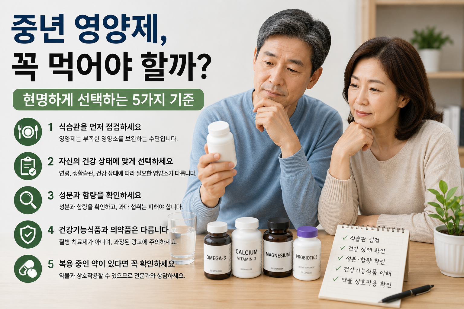 중년 영양제 선택 기준