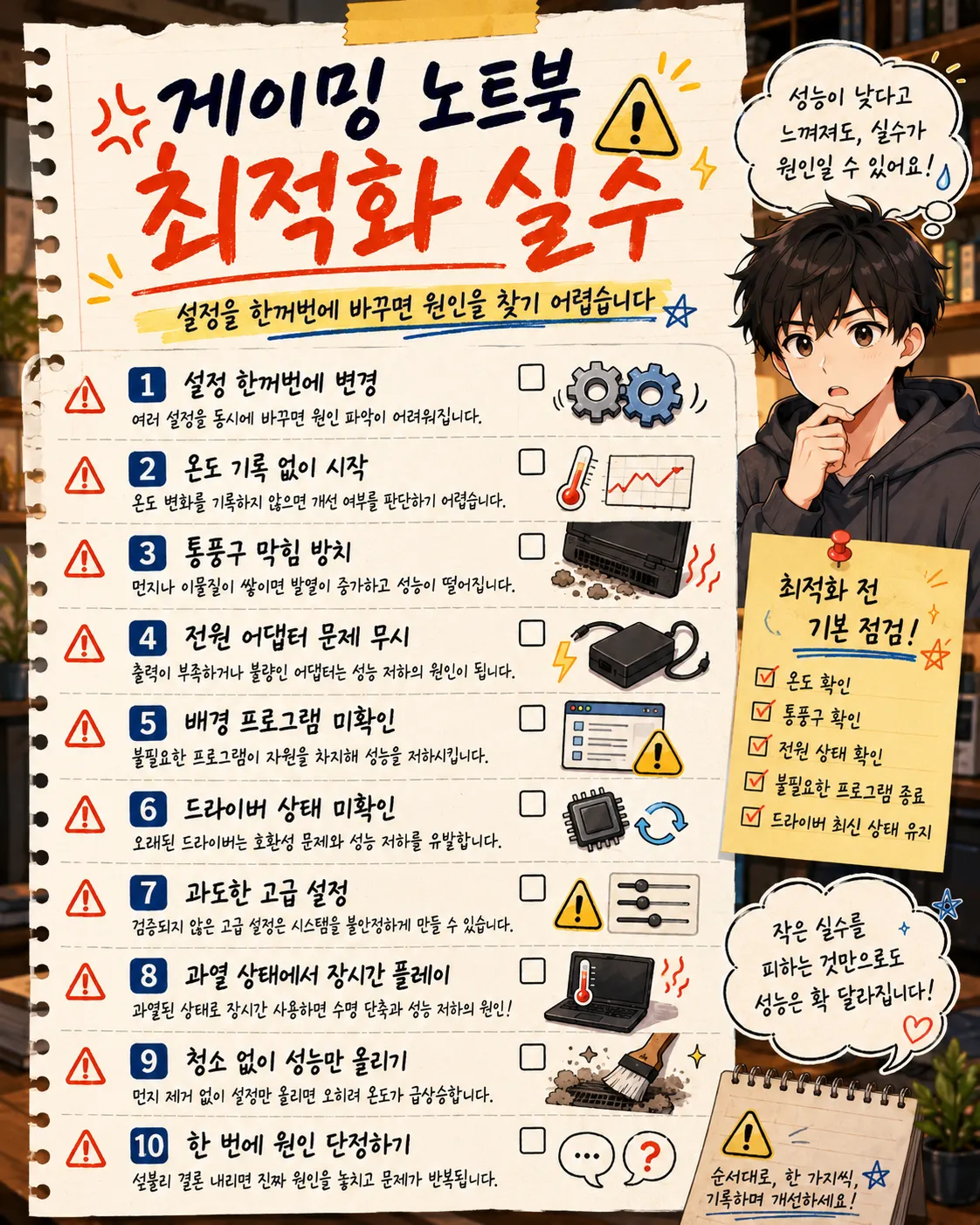 게이밍 노트북 최적화 실수