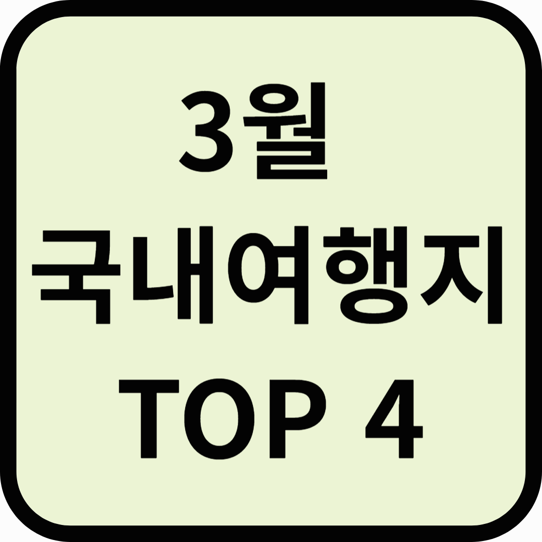 3월 국내 여행지 추천! 봄맞이 떠나기 좋은 곳 TOP 4