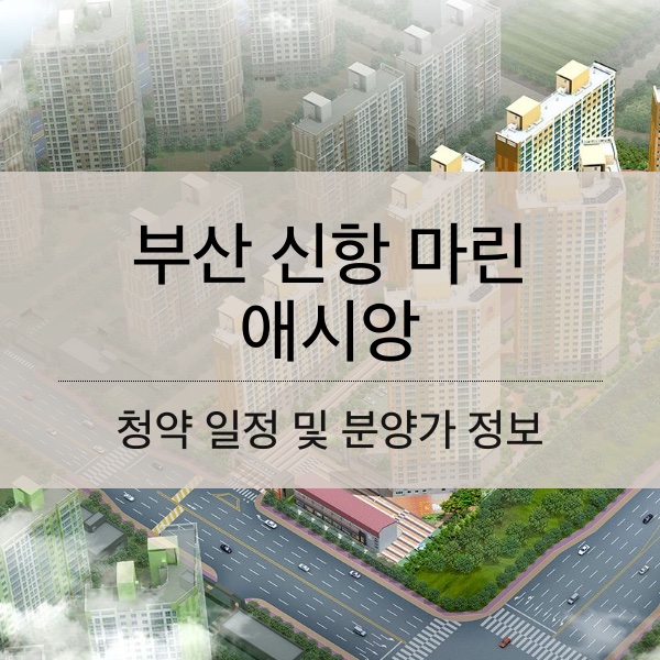 부산 신항 마린 애시앙 일정 및 평수 내용 정리