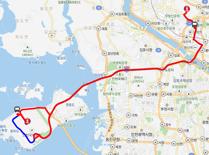 7400번 인천공항 버스 노선