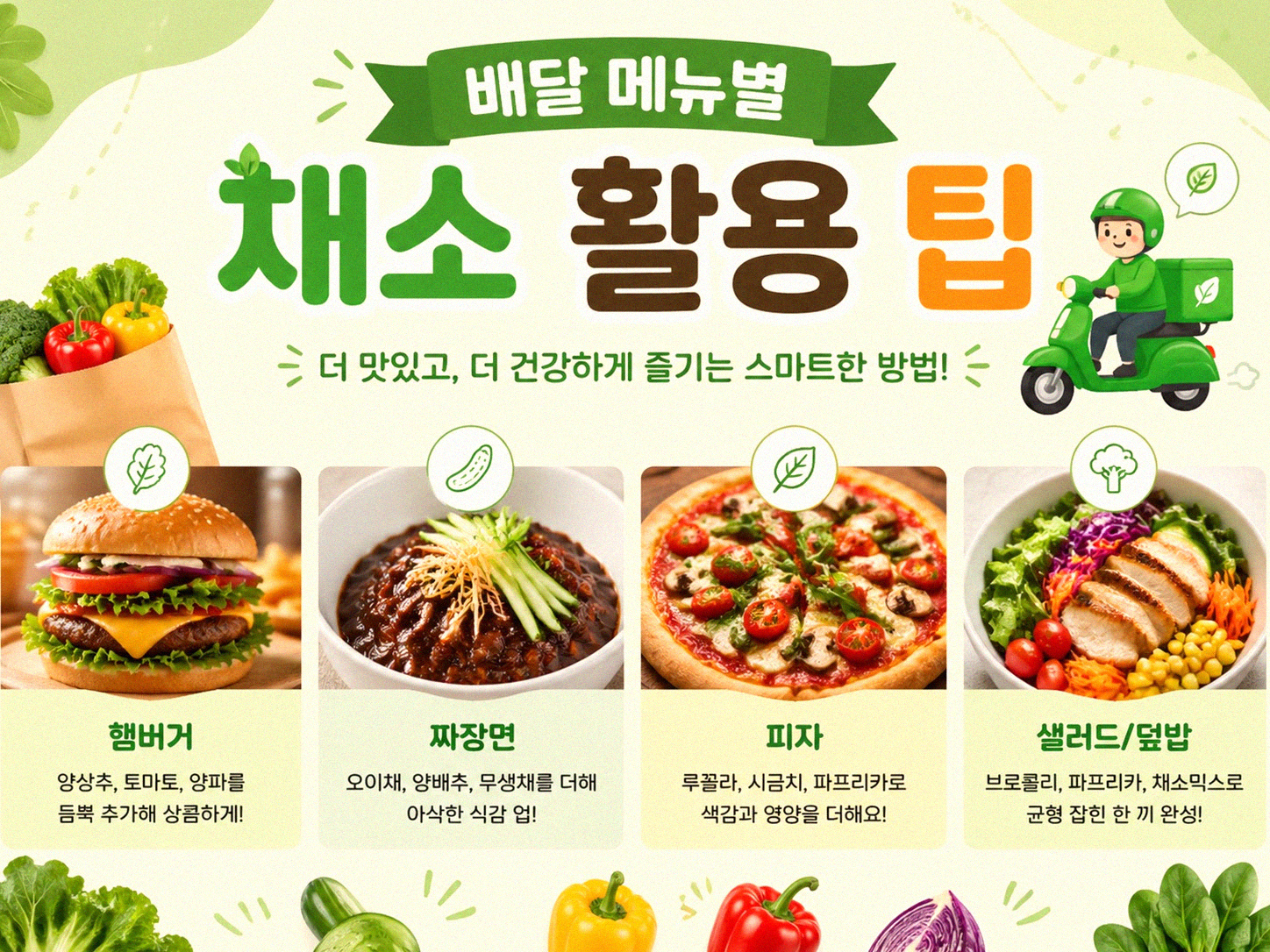 배달 음식에 채소 넣었더니 포만감이 달라졌어요