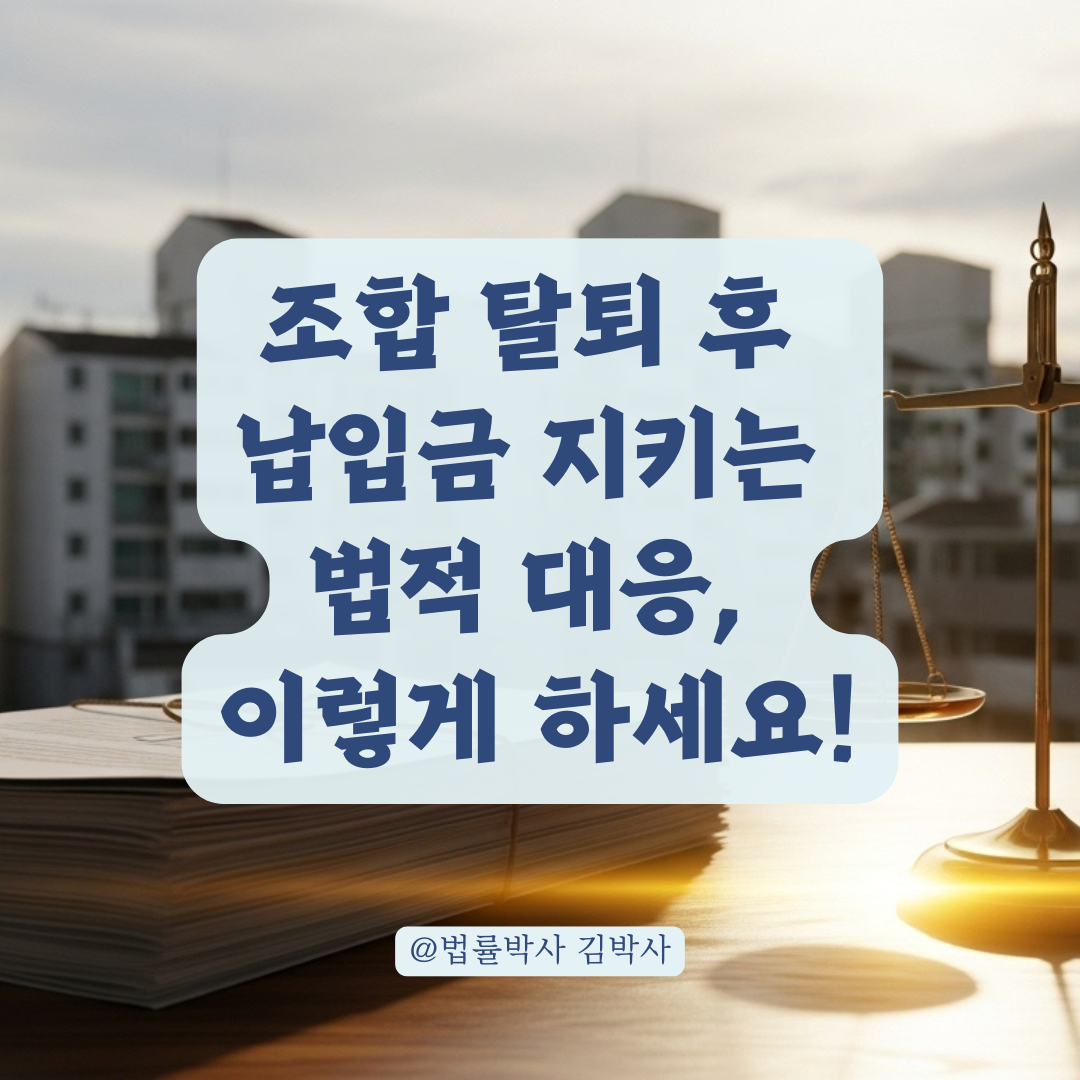 지역주택조합 아파트 분쟁, 조합 탈퇴 후 법적 대응으로 납입금 지키는 방법.