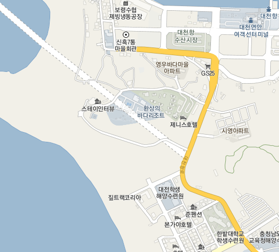 원산도와 대천항 진입로 상세