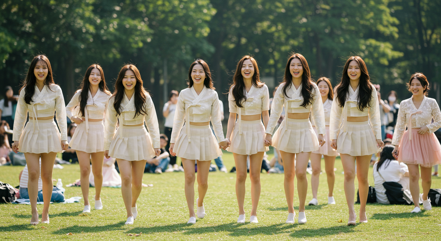 개량한복을 입은 여성들.