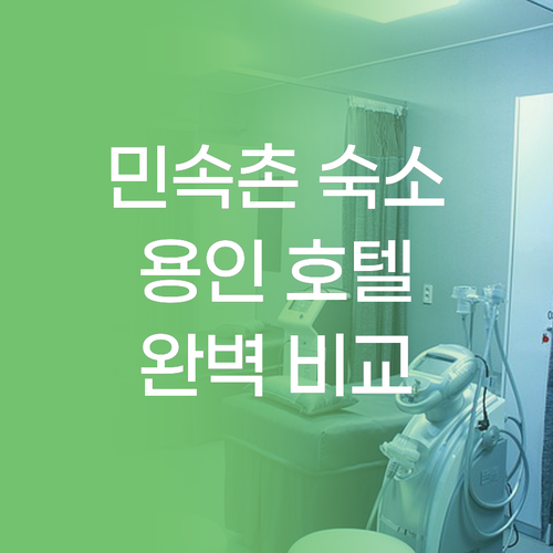 한국 민속촌 근처 숙소 고민 끝! 용..