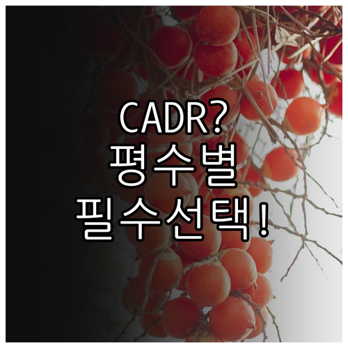 공기청정기 CADR 정의와 평수별 제..