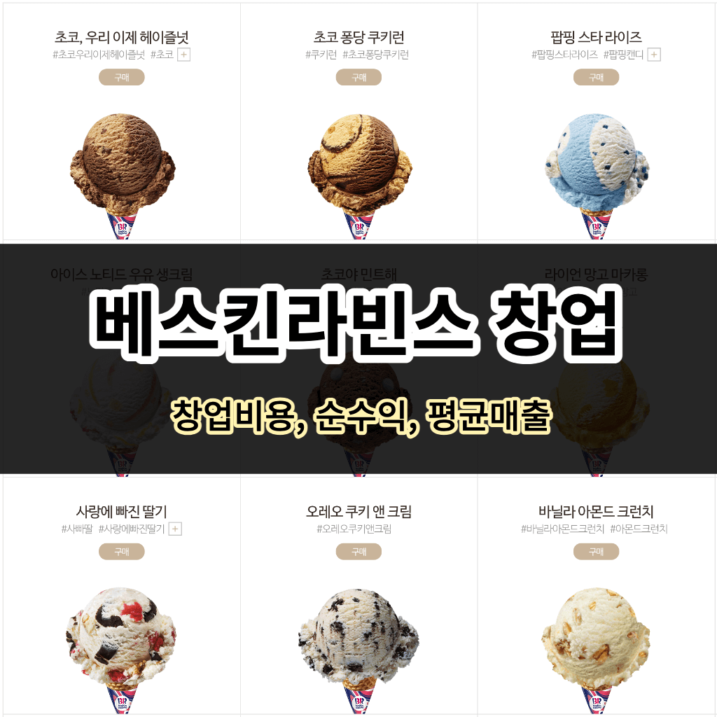 베스킨라빈스 창업(창업비용, 순수익, 평균매출)