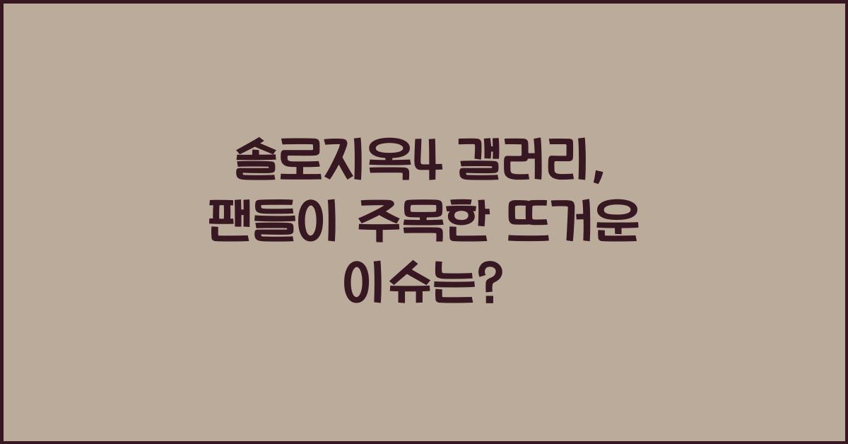 솔로지옥4 갤러리