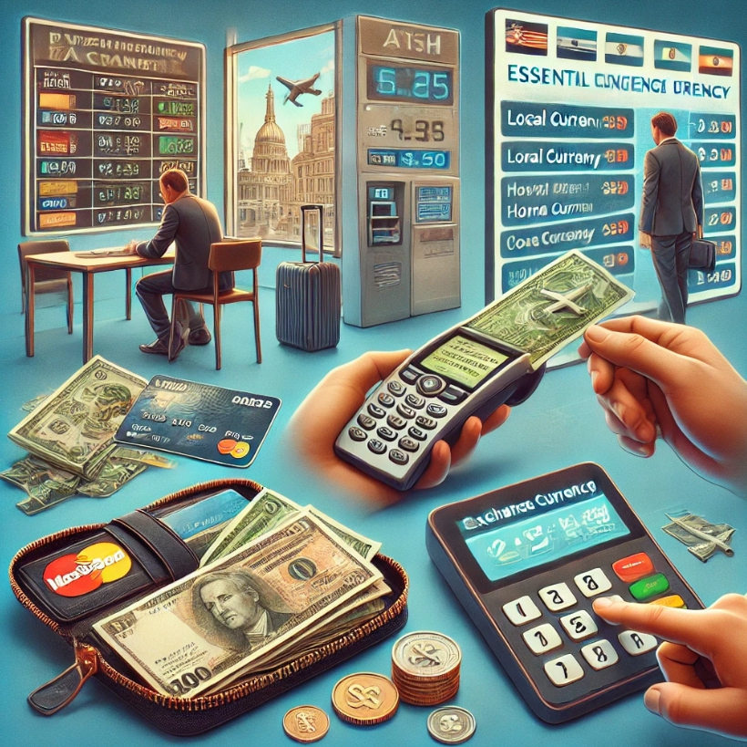 해외여행할때 환전과 한율 보는 장면