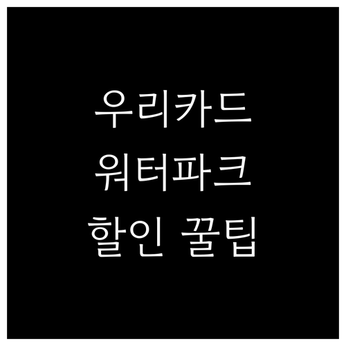우리카드 할인으로 워터파크 싸게 가는..