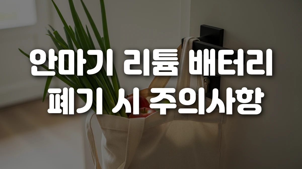 안마기 리튬 배터리 폐기 시 주의사항