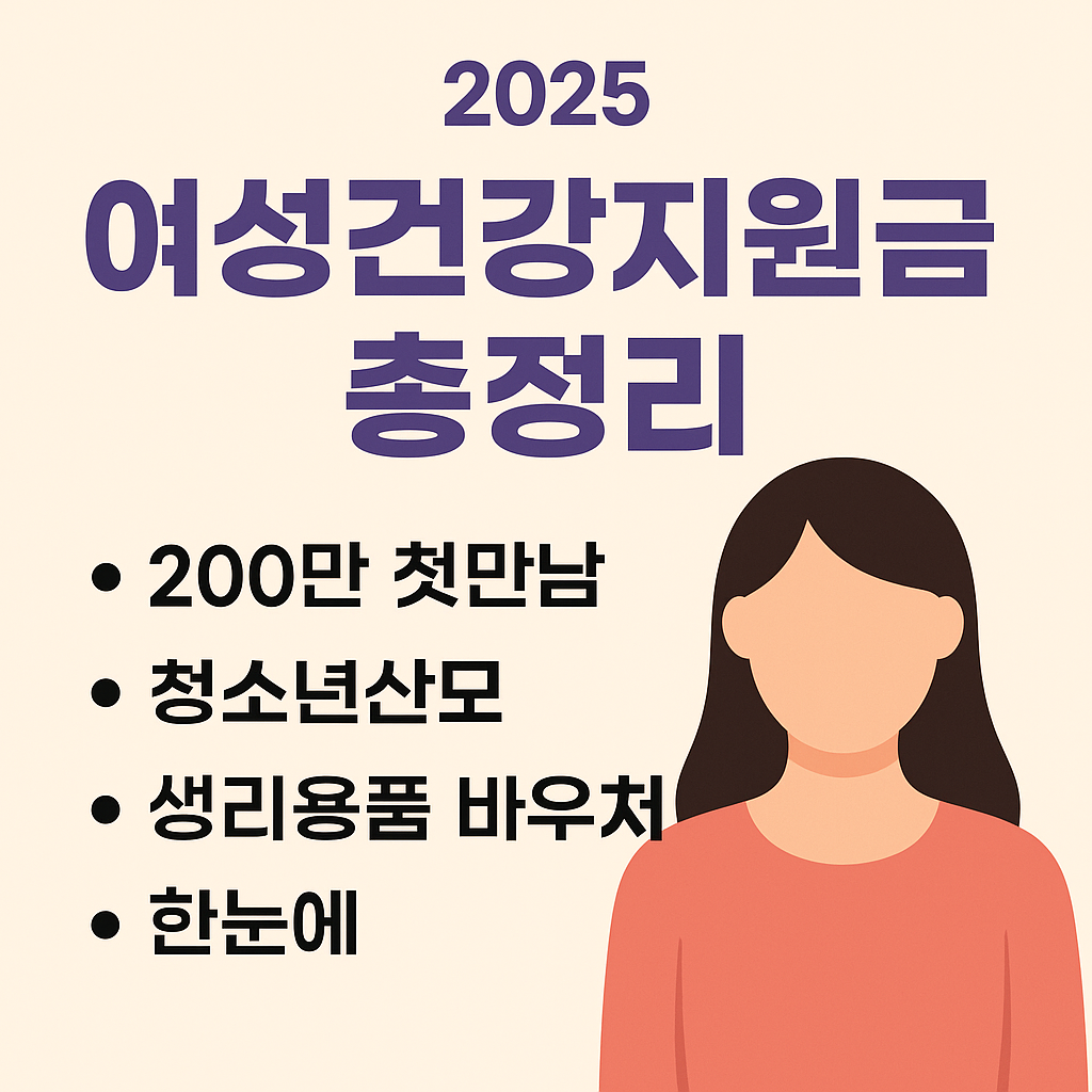 2025 여성건강지원금 총정리: 정책별&middot;단계별 신청 가이드