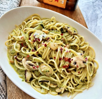 해물 오일 바질 파스타 사진