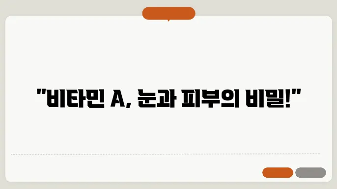 비타민 A 효능 효과