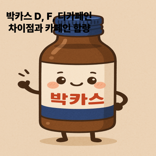 박카스 D, F, 디카페인 차이점과 카페인 함량