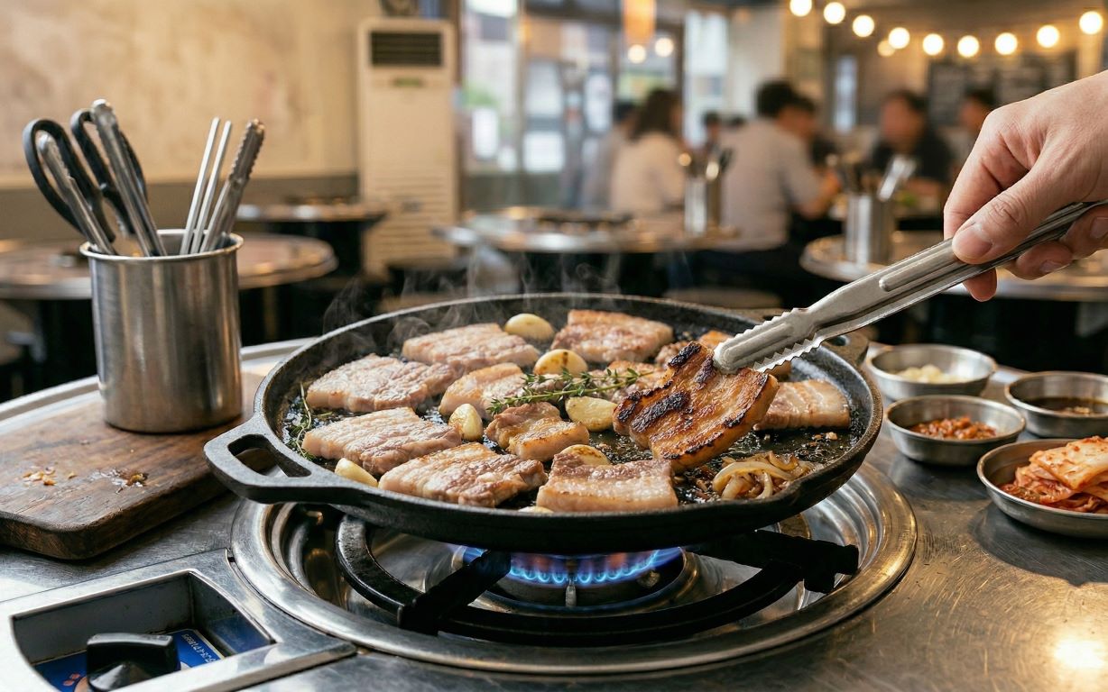 불판위의 삼겹살, 세계 10대 슈퍼푸드에 선정된 적있는 건강식으로 인식이 변화했다.