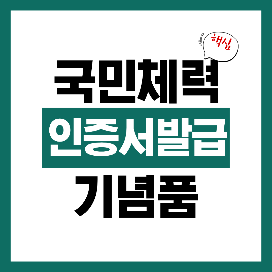 국민체력100 인증서 발급 및 기념품에 대해 알아보고 바로 신청하기