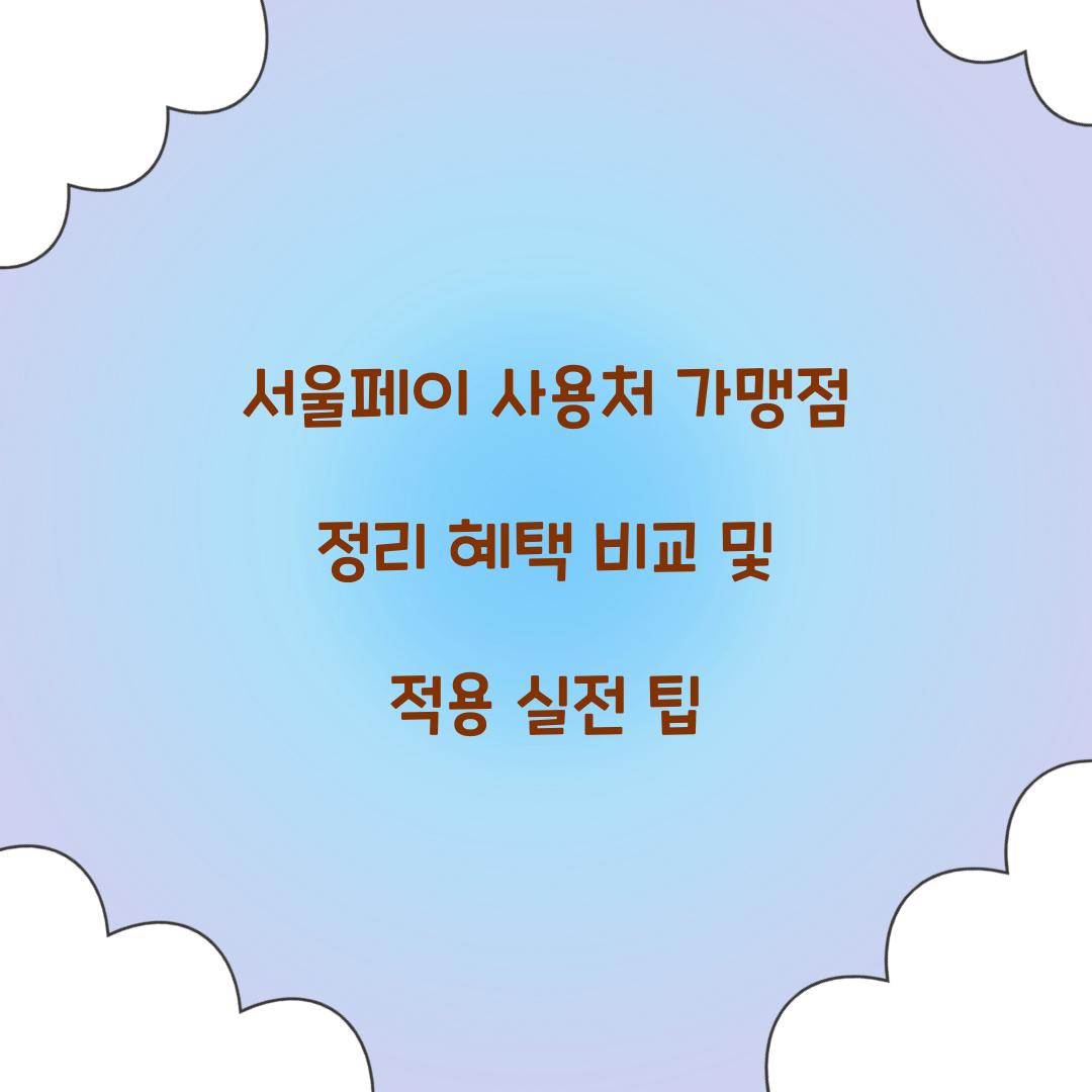 서울페이 사용처