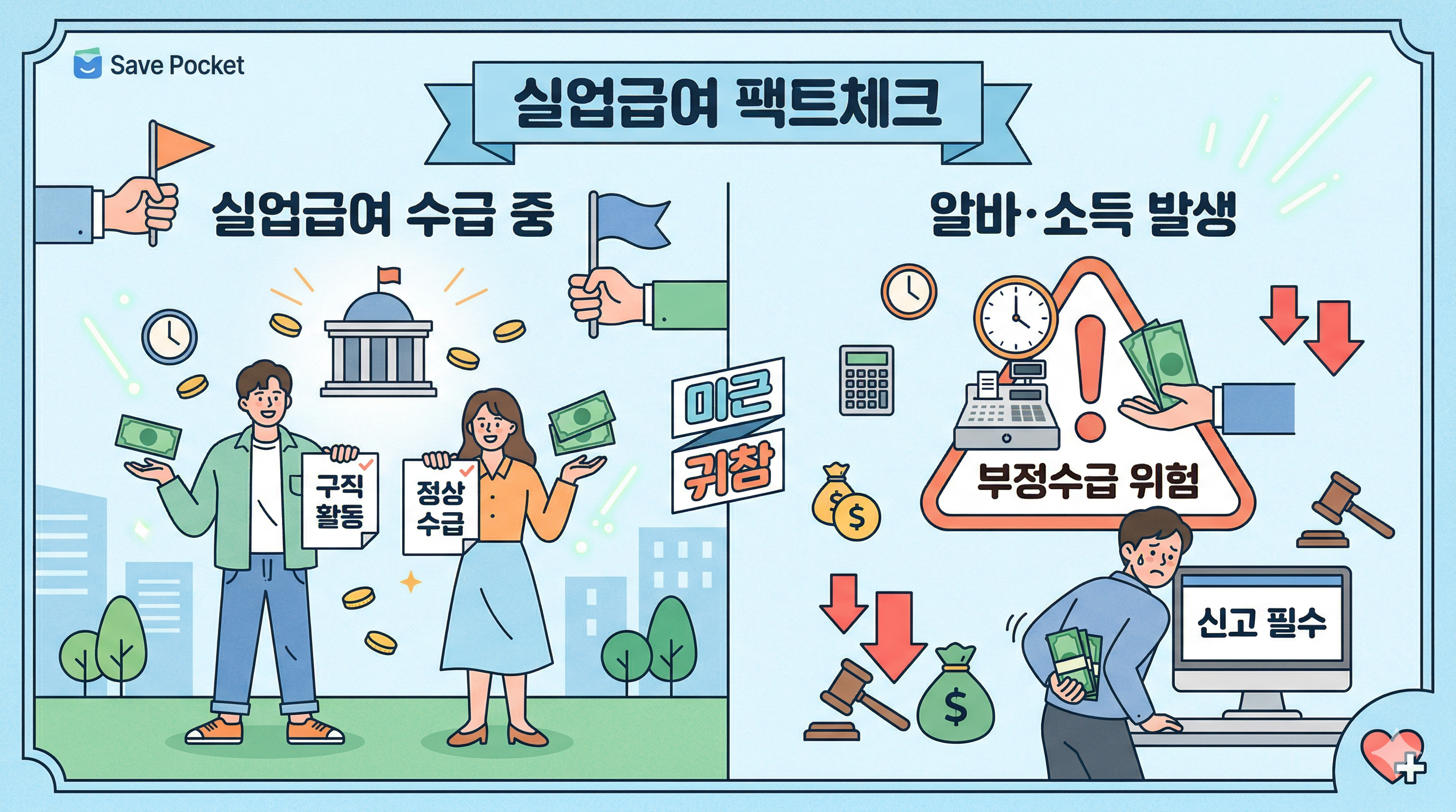 [실업급여 팩트체크] 수급 중 '알바' 해도 될까? 부정수급 안 되는 신고 방법 &amp; 주의사항