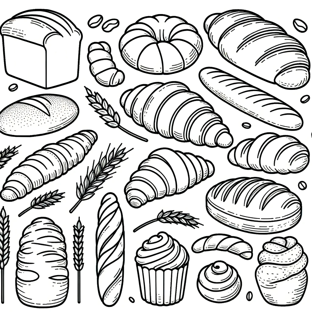 빵 색칠공부 도안