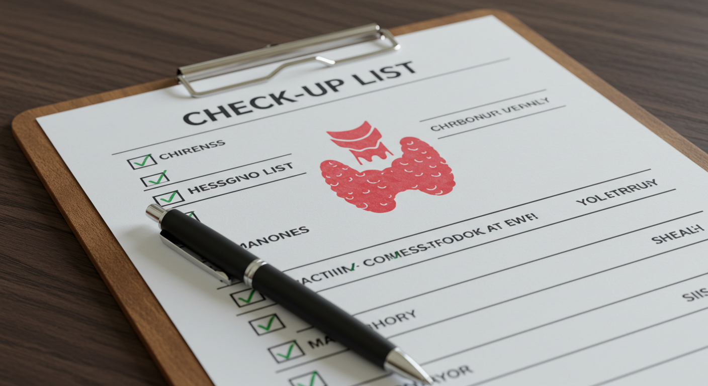 갑상선암 증상 자가 진단 리스트 일러스트 이미지