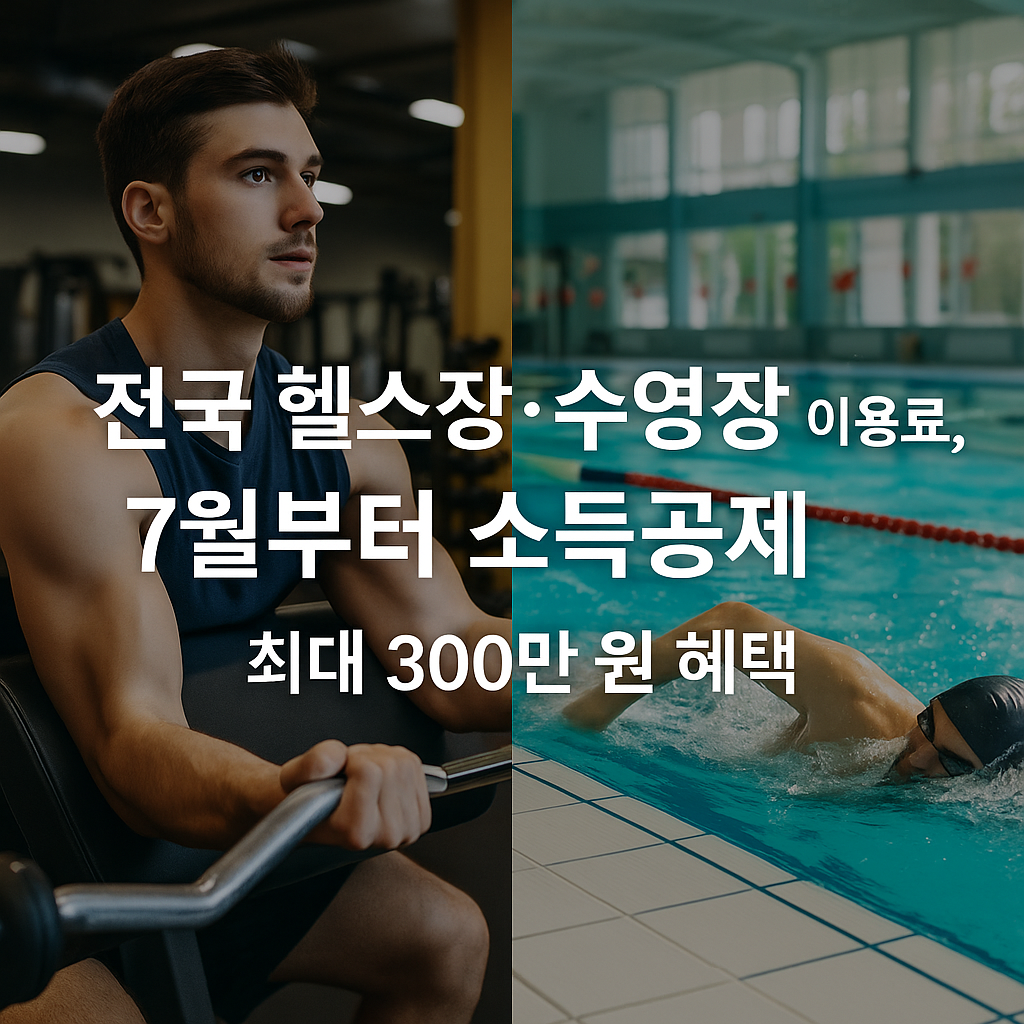 전국 헬스장&middot;수영장 이용료, 7월부터 소득공제! 최대 300만 원