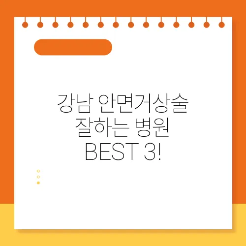 강남 안면거상술 잘하는 병원 BEST 3!