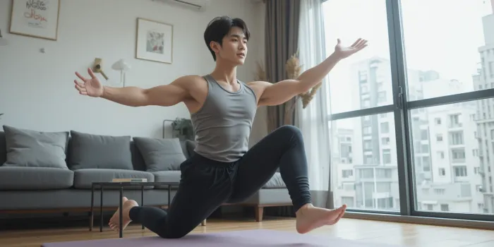 고강도 운동하는 남성