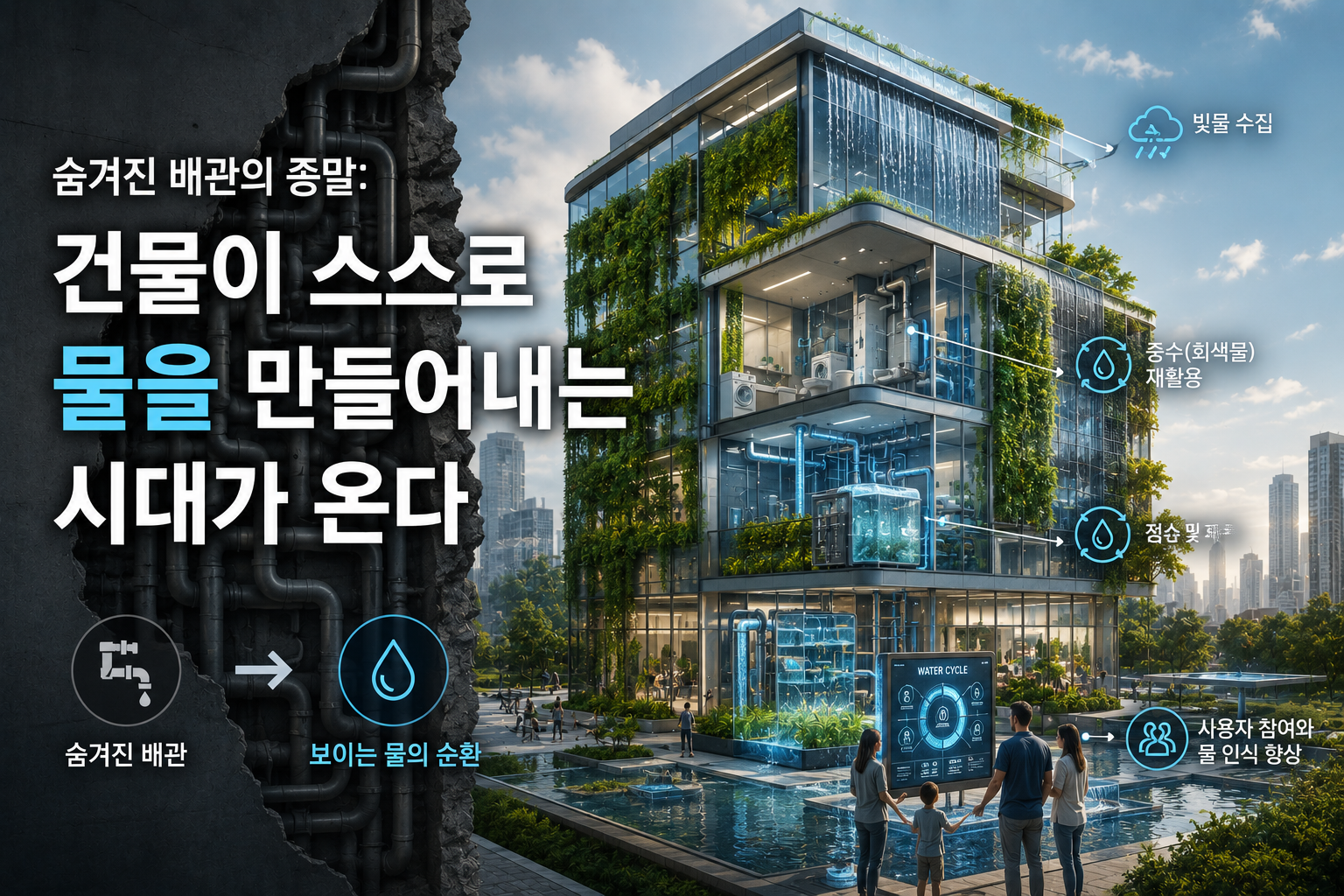 숨겨진 배관의 종말: 건물이 스스로 물을 만들어내는 시대가 온다