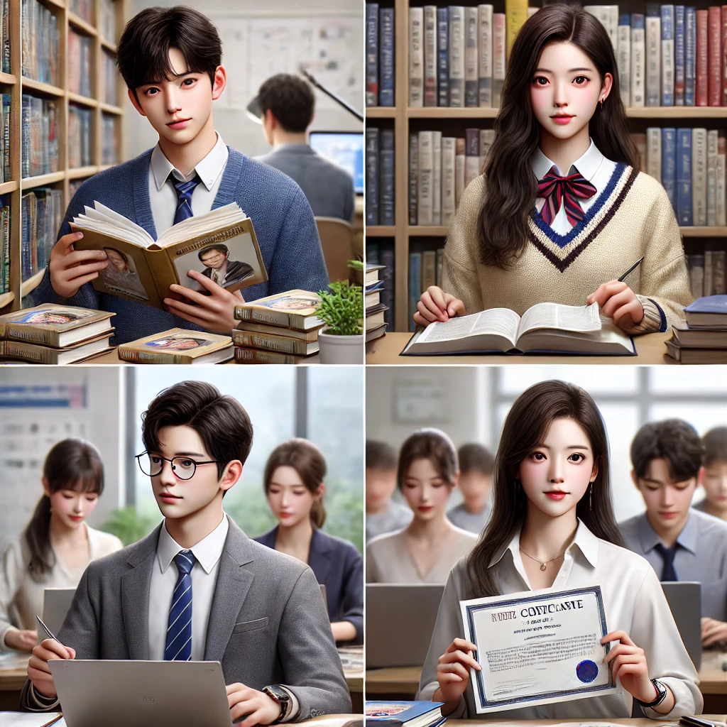 1~4 학년 별 인턴, 자기 계발, 자격증을 준비하는 학생들