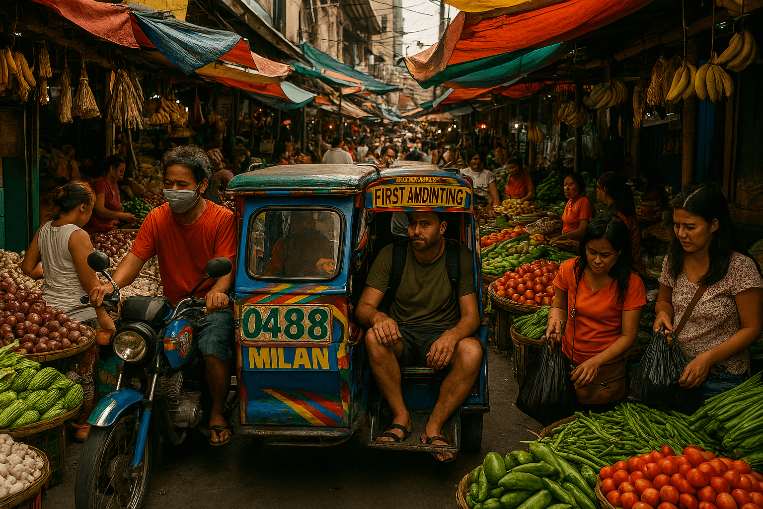 신선한 과일, 채소, 해산물이 가득한 필리핀 전통 시장의 활기찬 모습. 필리핀여행 중 현지인들의 삶을 엿본다.